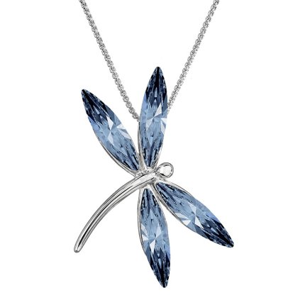 Řetízek s přívěskem Vážka Swarovski® Denim Blue