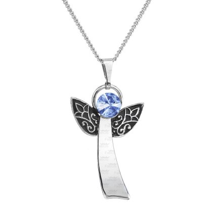 Řetízek s přívěskem Anděl Rivoli Swarovski® Light Sapphire