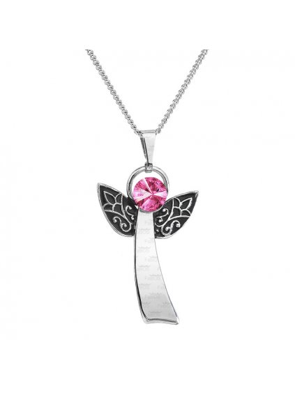 Řetízek s přívěskem Anděl Rivoli Swarovski® Rose