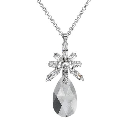 Řetízek s přívěskem Kapka s křišťálky Swarovski® Crystal Chrome