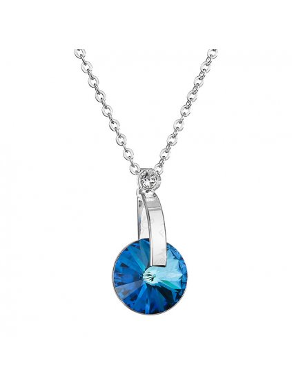 Řetízek s přívěskem D-Rivoli  Swarovski® Bermuda Blue