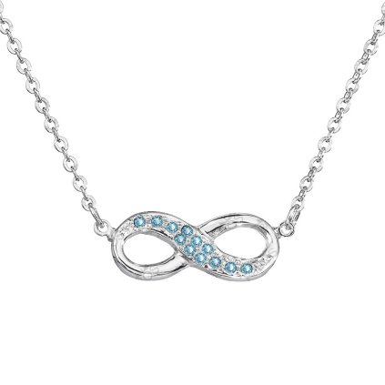 Náhrdelník Nekonečno s kameny Swarovski® Aquamarine