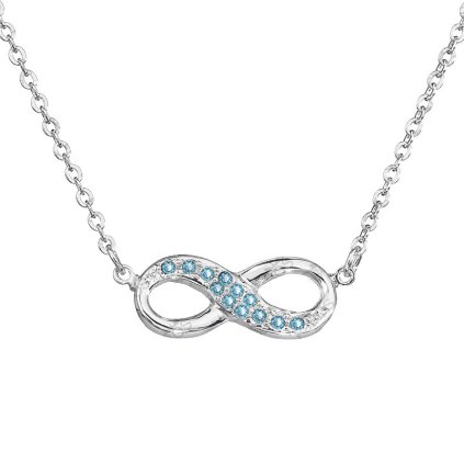 Náhrdelník Nekonečno s kameny Swarovski® Aquamarine