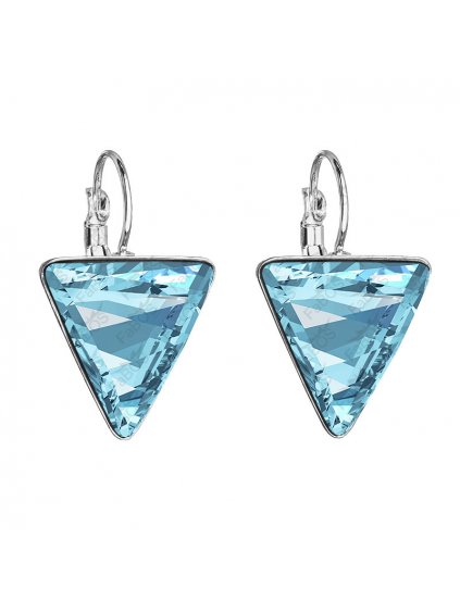 Náušnice Trojúhelník s kameny Swarovski® Aquamarine