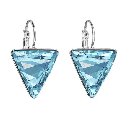 Náušnice Trojúhelník s kameny Swarovski® Aquamarine