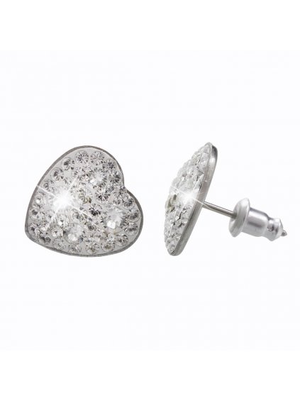 61400358cr (2)Ocelové náušnice Srdce s kameny Swarovski® Crystal