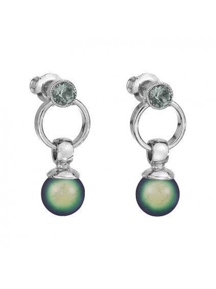 Náušnice Perly Swarovski® Scarabeaus Green