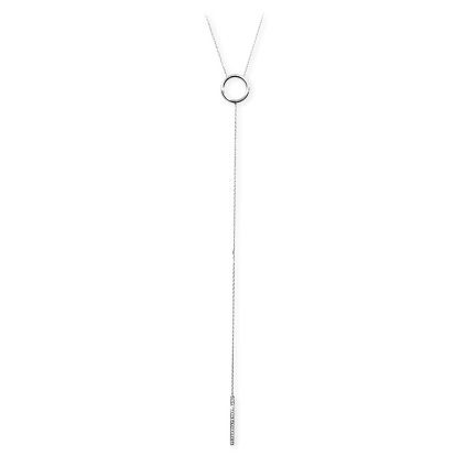 J92300288CRStříbrný náhrdelník prstýnek s řetízky osázený Swarovski kameny