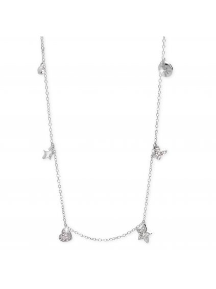 92300298cr Stříbrný náhrdelník se symboly ze křišťálků Swarovski