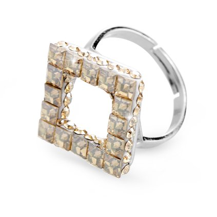 J92700310gsStříbrný prsten cube s kameny Swarovski gold silver