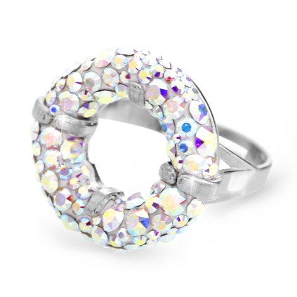 J92700311abStříbrný prsten round s kameny Swarovski AB