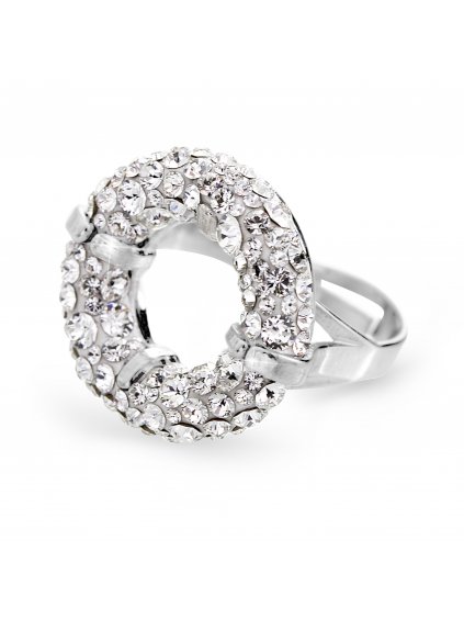 92700311crStříbrný prsten round s kameny Swarovski Crystal