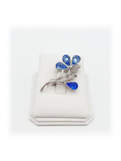 J61600321aqBrož Květina s kameny Swarovski® Blue J61600321