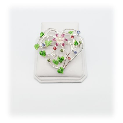 920155ro Brož Srdce růžové Swarovski® F7061-0008-02 920155