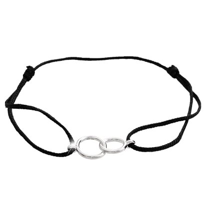 J92500276blackStříbrný náramek pouto lásky