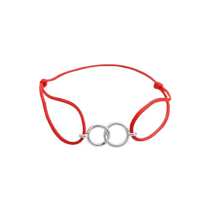 J92500276red Stříbrný náramek pouto lásky red