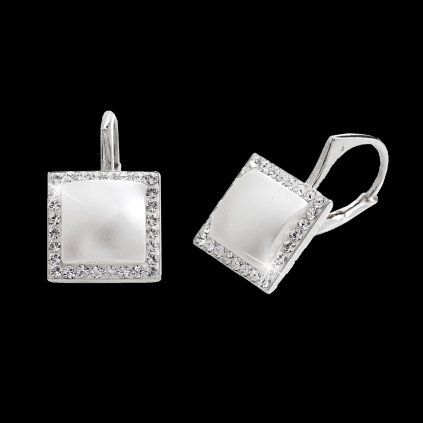 J92400293crwhStříbrné náušnice perla osázená Swarovski kamínky