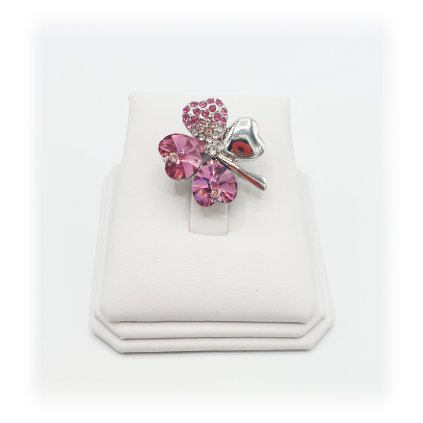 J11600582 Brož čtyřlístek modrý Swarovski® Rose