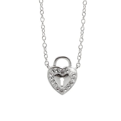 J92300246crStříbrný náhrdelník srdce na zámek Swarovski