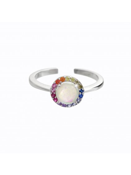 92700345multiStříbrný prsten s opálem color Swarovski