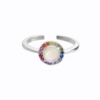 J92700345multiStříbrný prsten s opálem color Swarovski