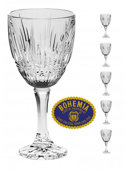 Křišťálové sklenice na víno 250ml  Bohemia Crystal, 6ks
