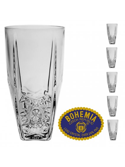 Křišťálové sklenice na vodu 350ml  Bohemia Crystal, 6ks