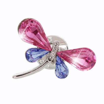 J11600710RO Brož Vážka s kameny Swarovski® Rose