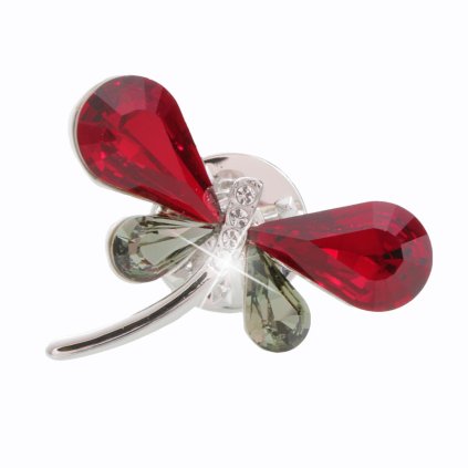J11600710SI Brož Vážka s kameny Swarovski® Siam
