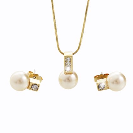 J61000278g Souprava s perlami Swarovski®  - náušnice, náhrdelník