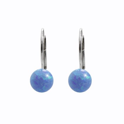 92401352blStříbrné opálkové náušnice kulička blue