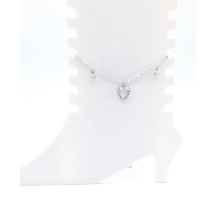 F930774crŘetízek na nohu srdíčko Swarovski