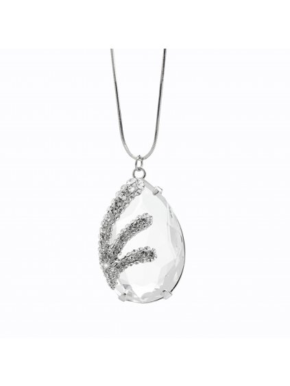 92300324crStříbrný náhrdelník Kapka osázená Swarovski crystal