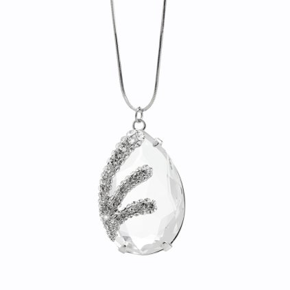 J92300324cr Stříbrný náhrdelník Kapka osázená Swarovski crystal