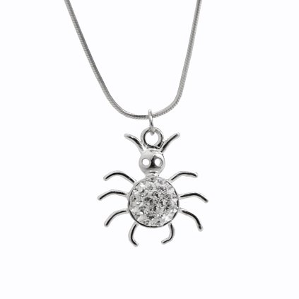 J92300328cr Stříbrný náhrdelník Pavouček pro štěstí Swarovski