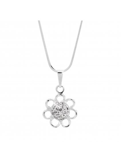 92300329crStříbrný náhrdelník Květina Swarovski crystal