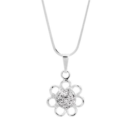 J92300329cr Stříbrný náhrdelník Květina Swarovski crystal