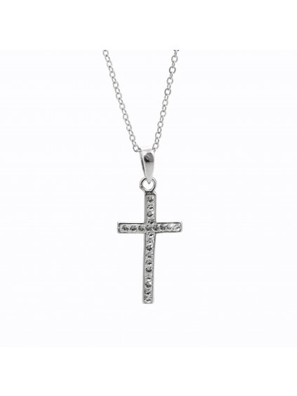 92300331crStříbrný náhrdelník Křížek Swarovski