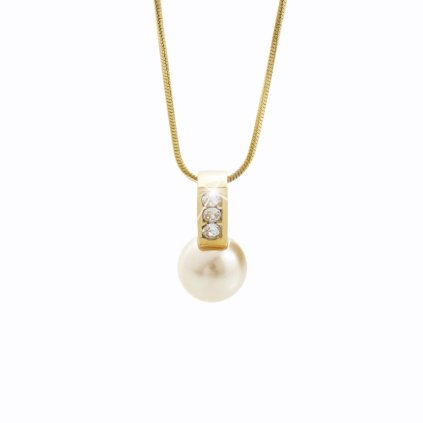 J61300278G Náhrdelník s perlou a kameny Swarovski® Golden
