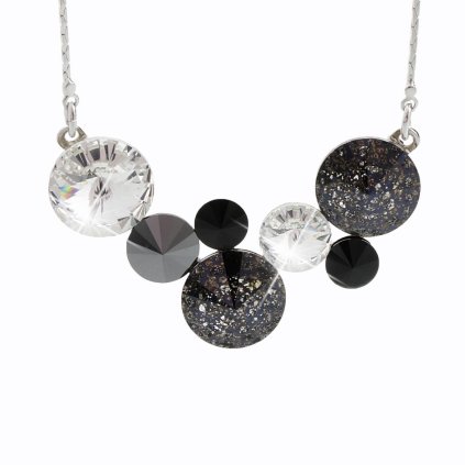 J61300279jet Náhrdelník s kameny Swarovski® Rivoli black J61300279JET