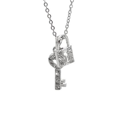 J61300742cr Náhrdelník Klíč se zámkem Swarovski® Crystal 61300742cr