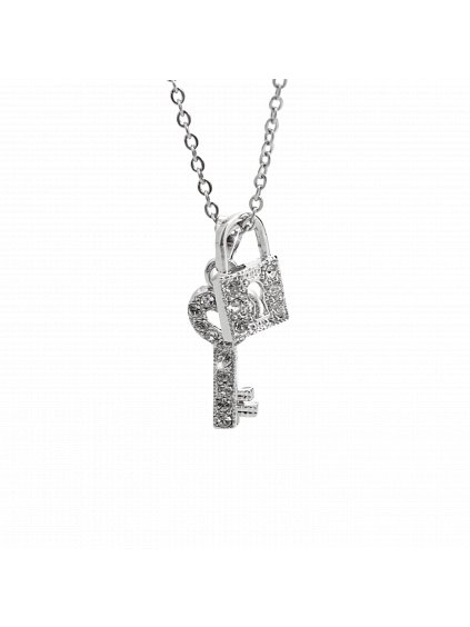 Náhrdelník Klíč se zámkem Swarovski® Crystal 61300742cr
