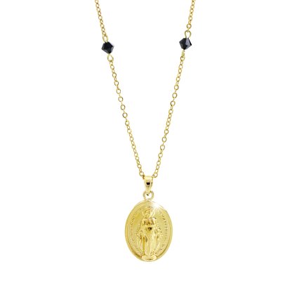 J61300745g Náhrdelník s medailonkem Panny Marie Swarovski® Gold 61300745g