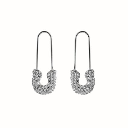 J92400323cr Stříbrné náušnice Zavírací špendlík Swarovski