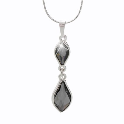 J61300287BD Náhrdelník Flame s kameny Swarovski® Black diamond