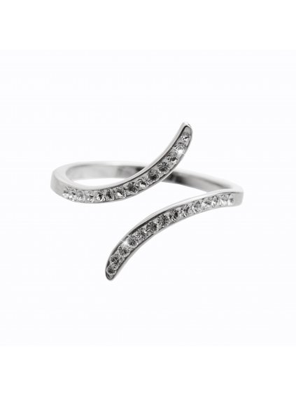 92700316crStříbrný prsten Vlnka Swarovski crystal