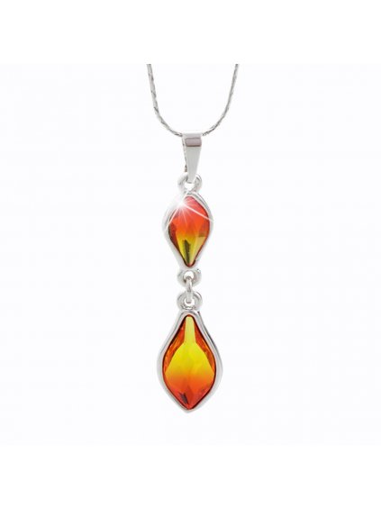 Náhrdelník Kapka ohně s kameny Swarovski® Fire Opal