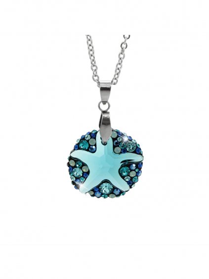 Náhrdelník Mořská hvězdice ponořena do kruhu Swarovski® Indicolite 61300763ind