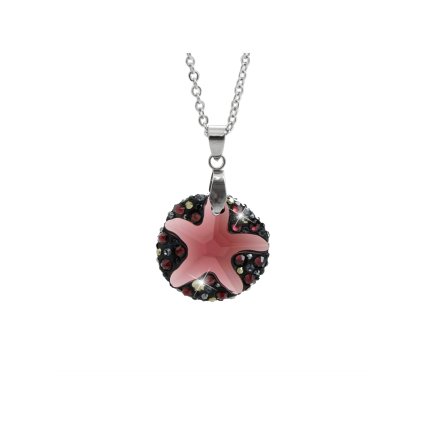 Náhrdelník Mořská hvězdice ponořena do kruhu Swarovski® Red Magna 61300763rm