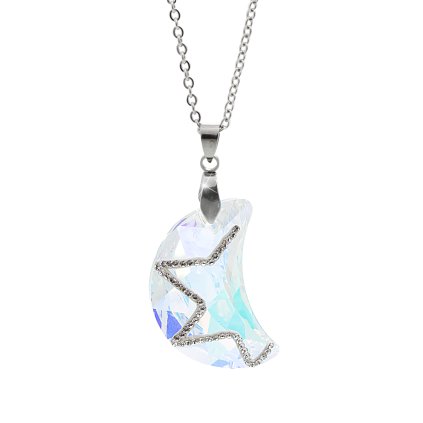 Náhrdelník Půlměsíc Swarovski® Aurore Boreale 30 mm 61300777ab